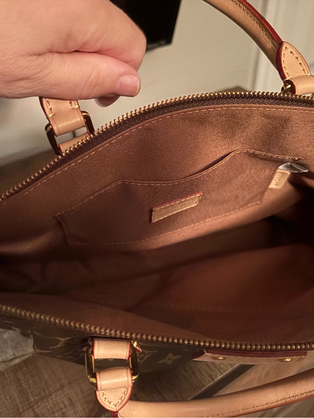 Louis Vuitton Brown Monogram Canvas Satchel with Natural Trim - Picture 3 of 7